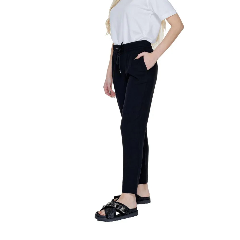 Street One Black Viscose Casual Pants - Zeiniez