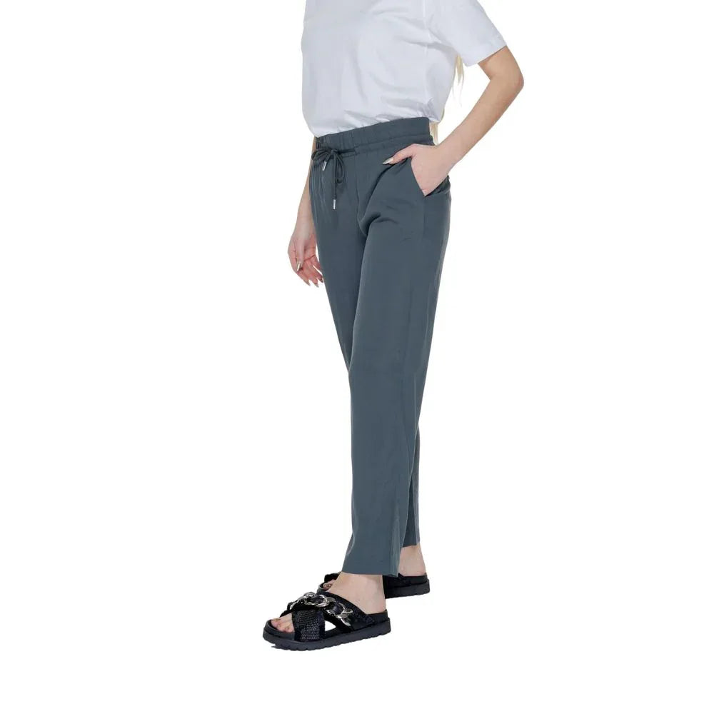 Street One Green Viscose Casual Pants - Zeiniez