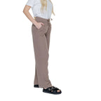 Street One Brown Cotton Casual Pants - Zeiniez