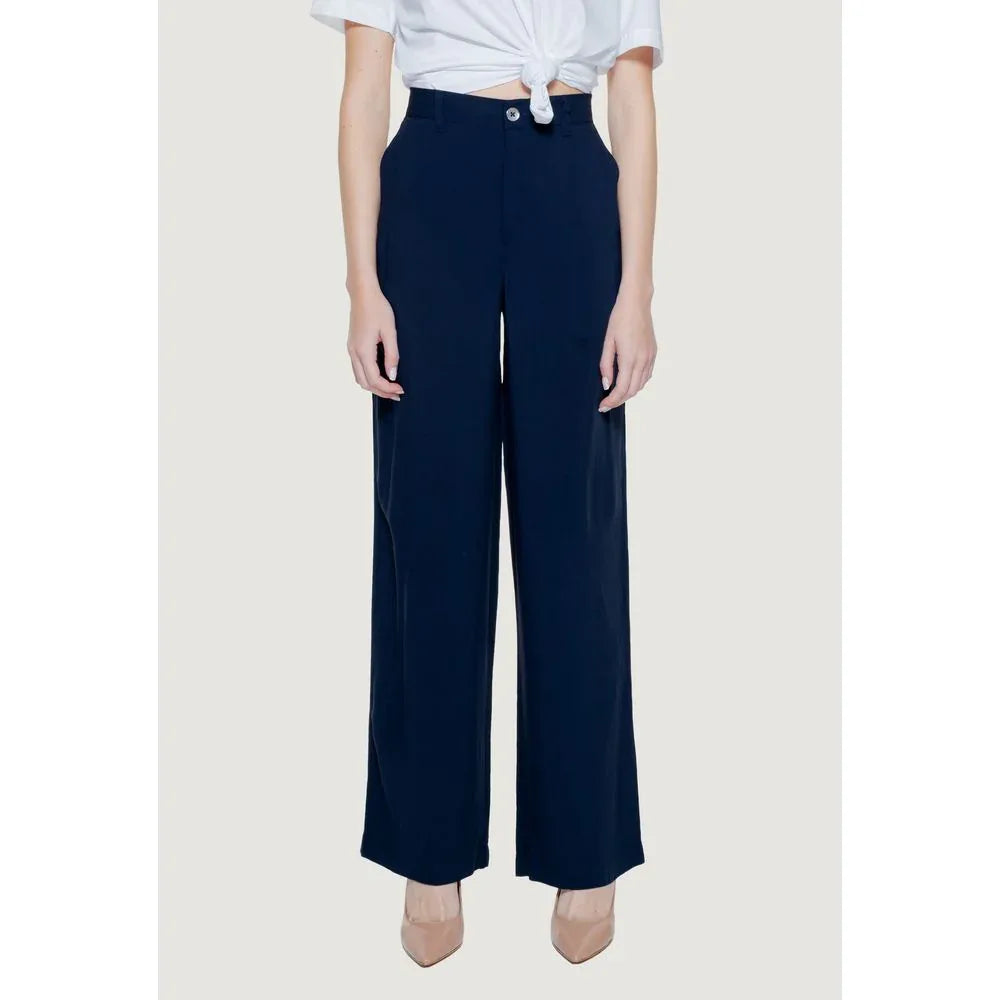 Street One Blue Viscose Casual Pants - Zeiniez