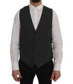 Dolce & Gabbana Gray STAFF Cotton Striped Vest - Zeiniez