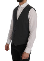 Dolce & Gabbana Gray STAFF Cotton Striped Vest - Zeiniez