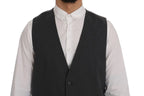 Dolce & Gabbana Gray STAFF Cotton Striped Vest - Zeiniez