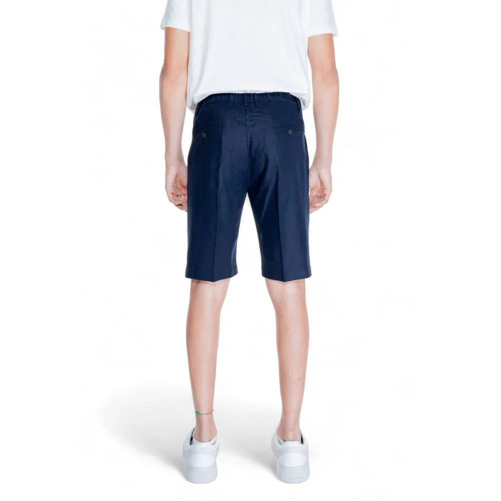 Antony Morato Blue Linen Bermuda Shorts - Zeiniez
