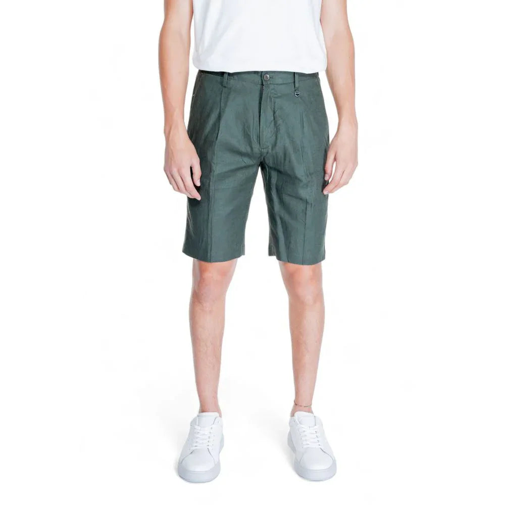 Antony Morato Green Linen Bermuda Shorts - Zeiniez