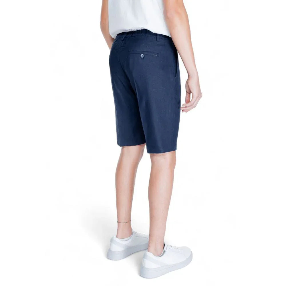 Antony Morato Blue Linen Bermuda Shorts - Zeiniez