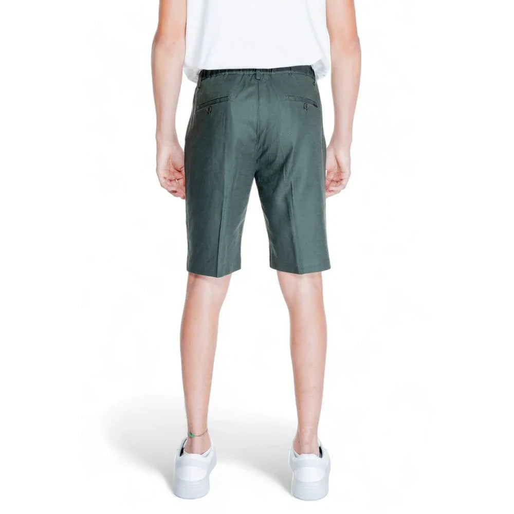 Antony Morato Green Linen Bermuda Shorts - Zeiniez