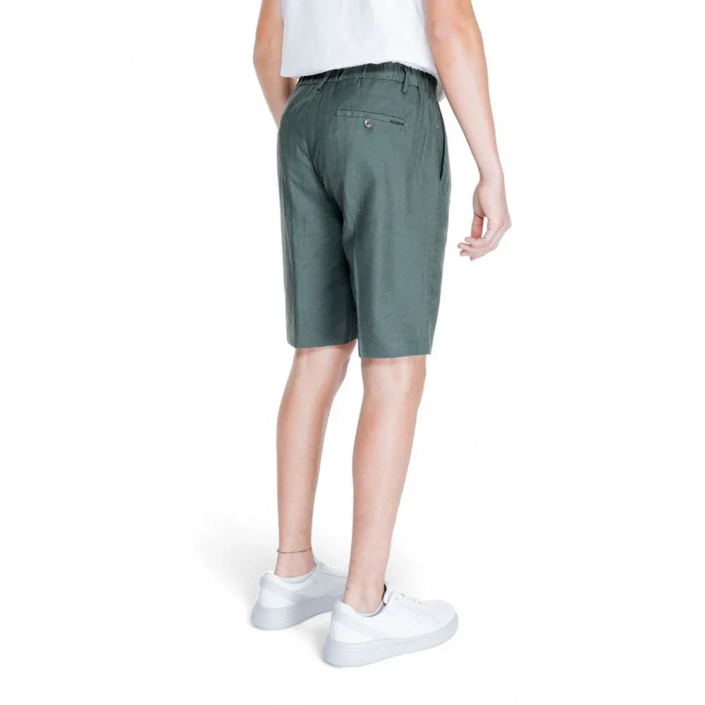 Antony Morato Green Linen Bermuda Shorts - Zeiniez