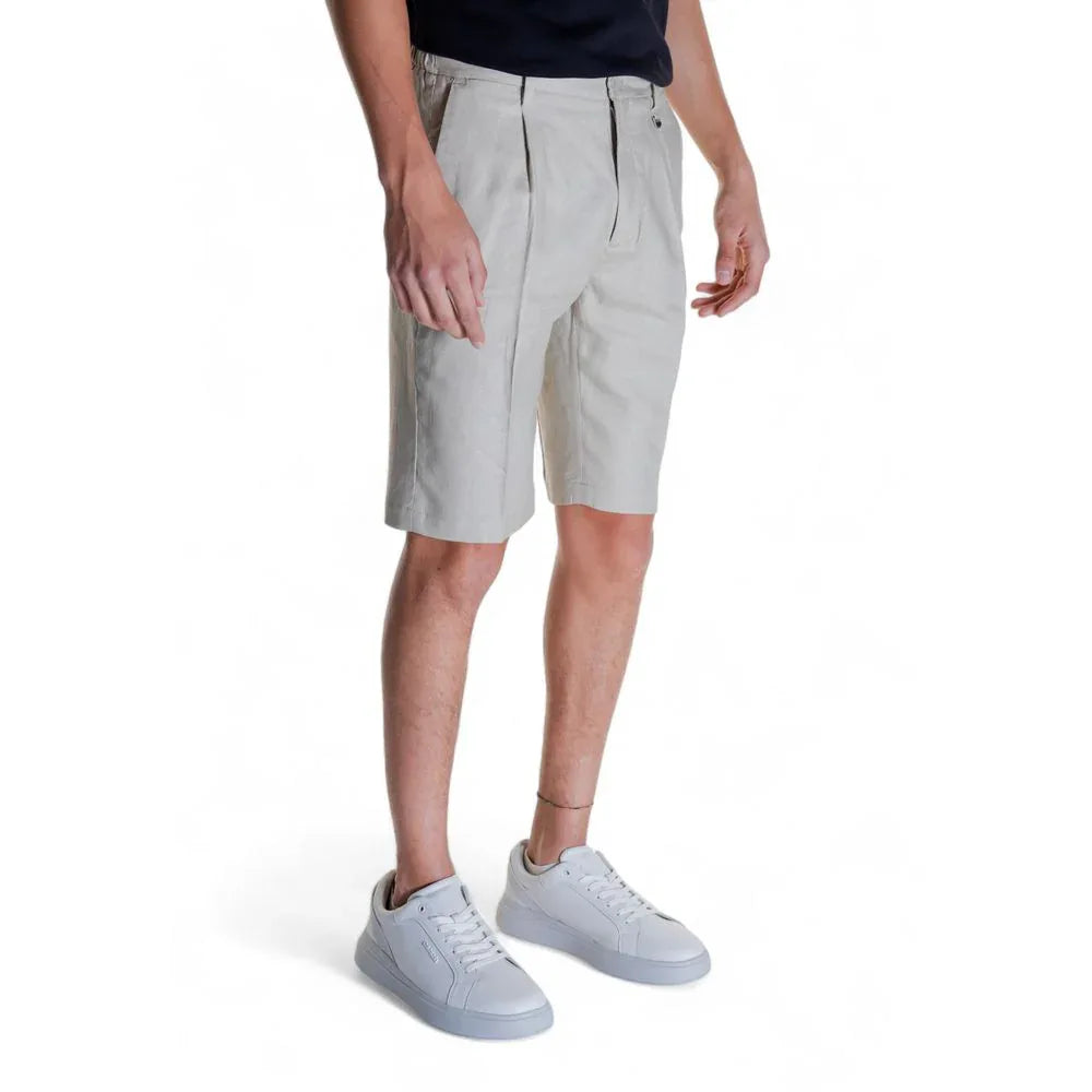 Antony Morato Beige Linen Bermuda Shorts - Zeiniez