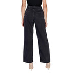 Jacqueline De Yong Black Cotton Relaxed Fit Jeans - Zeiniez