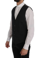 Dolce & Gabbana Gray STAFF Cotton Striped Vest - Zeiniez