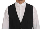 Dolce & Gabbana Gray STAFF Cotton Striped Vest - Zeiniez