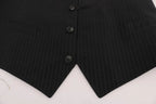 Dolce & Gabbana Gray STAFF Cotton Striped Vest - Zeiniez