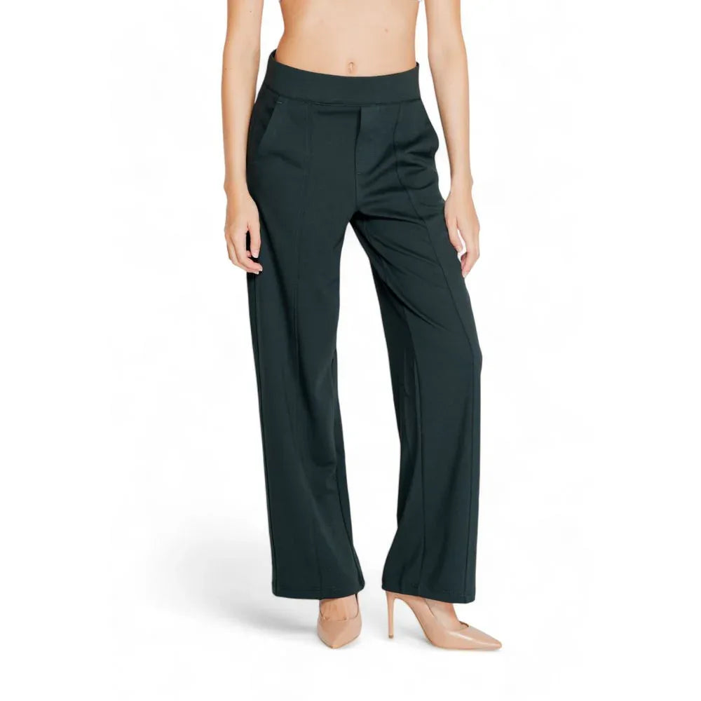 Street One Green Viscose Flared Pants - Zeiniez