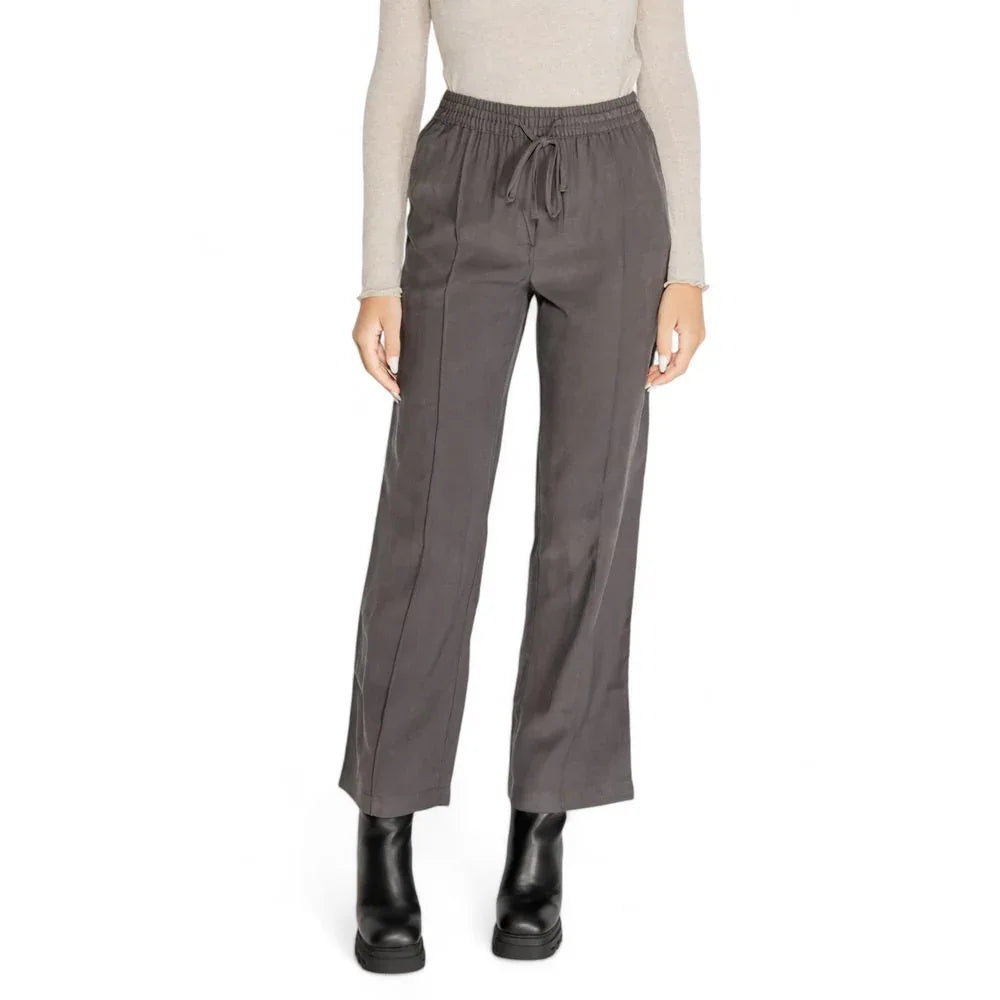 Jacqueline De Yong Gray Viscose Casual Pants - Zeiniez