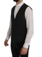Dolce & Gabbana Gray STAFF Cotton Striped Vest - Zeiniez