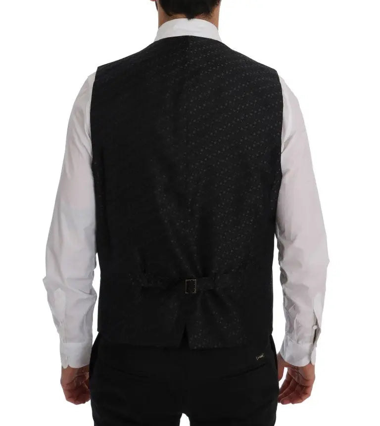 Dolce & Gabbana Gray STAFF Cotton Striped Vest - Zeiniez