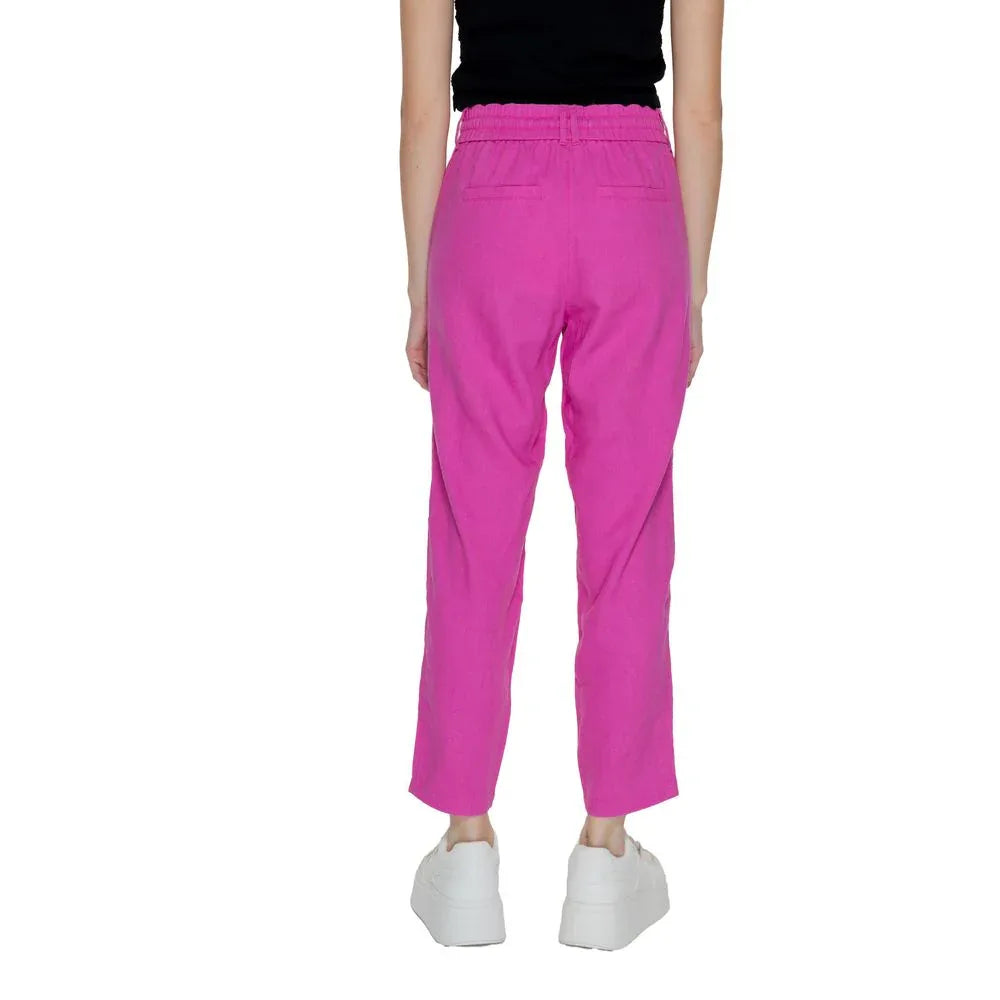 Only Multicolor Linen Casual Pants - Zeiniez