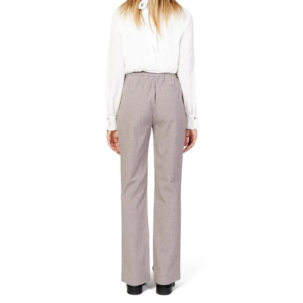 Only Beige Polyester Flared Pants - Zeiniez