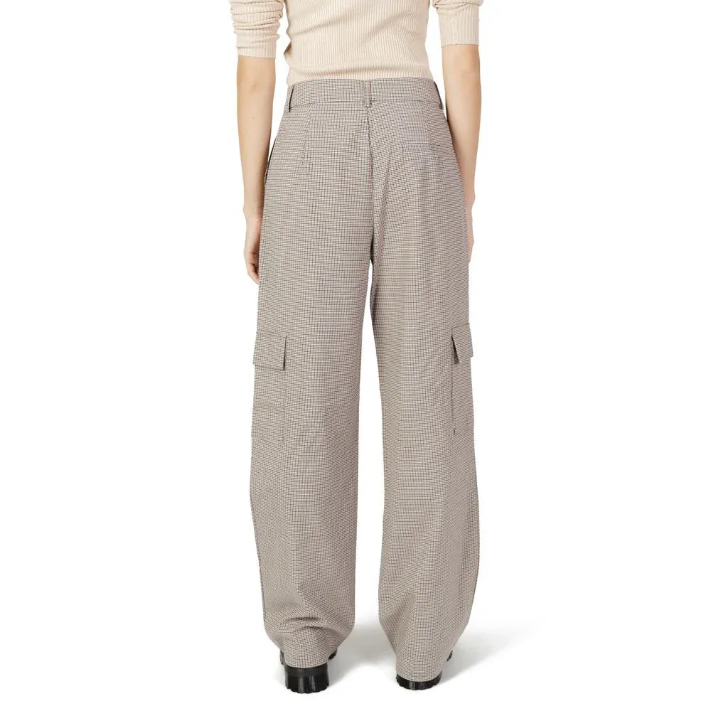 Only Beige Polyester Cargo Pants - Zeiniez