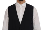 Dolce & Gabbana Black STAFF Wool Striped Vest - Zeiniez
