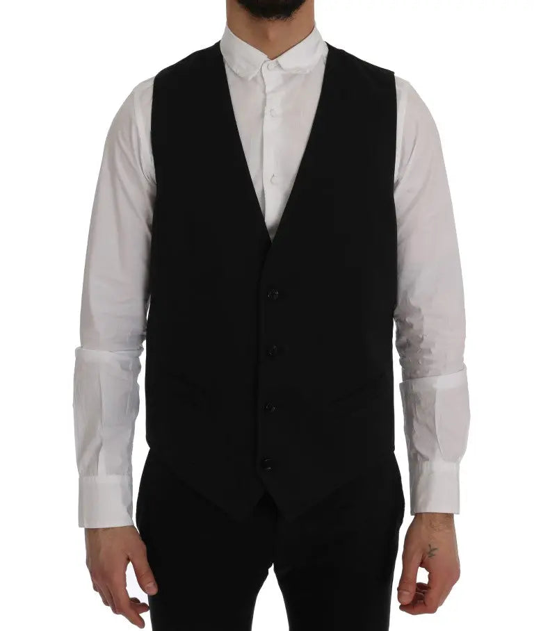 Dolce & Gabbana Black STAFF Cotton Vest - Zeiniez