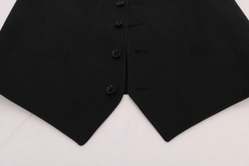 Dolce & Gabbana Black STAFF Cotton Vest - Zeiniez