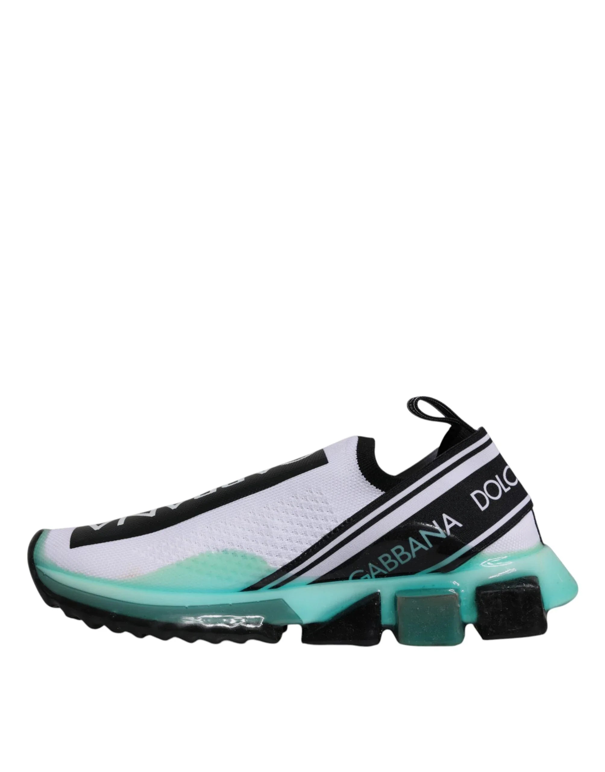 Dolce & Gabbana White Blue Sorrento Slip On Sneakers Shoes - Zeiniez