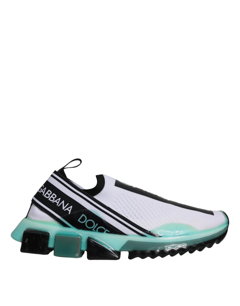 Dolce & Gabbana White Blue Sorrento Slip On Sneakers Shoes - Zeiniez