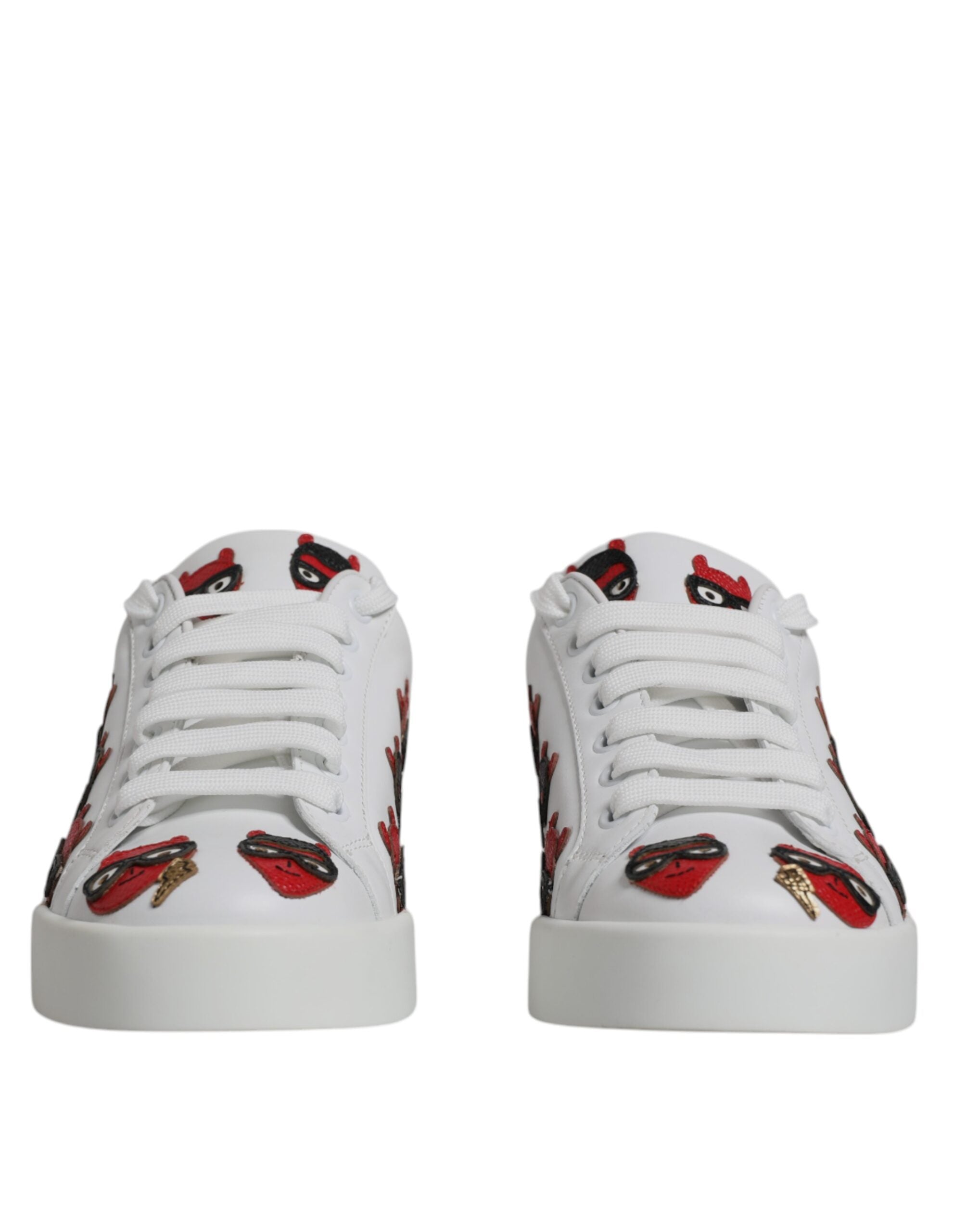 Dolce & Gabbana White Devil Face Portofino Sneakers Shoes - Zeiniez