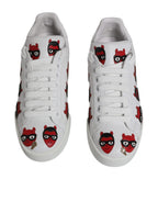 Dolce & Gabbana White Devil Face Portofino Sneakers Shoes - Zeiniez