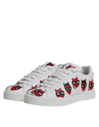 Dolce & Gabbana White Devil Face Portofino Sneakers Shoes - Zeiniez