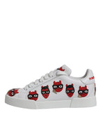 Dolce & Gabbana White Devil Face Portofino Sneakers Shoes - Zeiniez