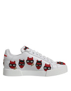 Dolce & Gabbana White Devil Face Portofino Sneakers Shoes - Zeiniez