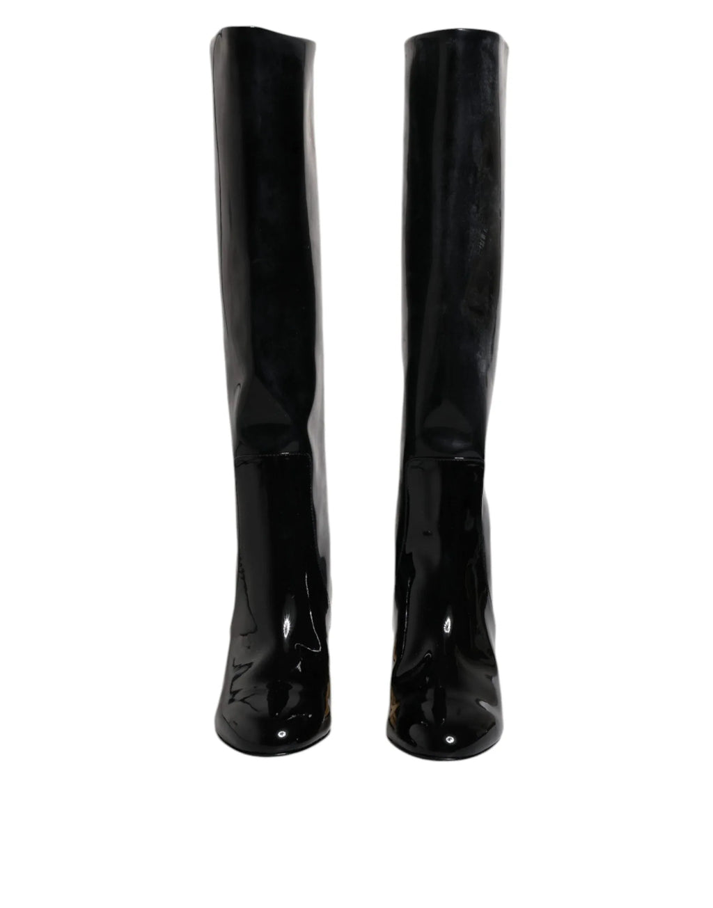 Dolce & Gabbana Black Patent Leather Vally High Boots Shoes - Zeiniez
