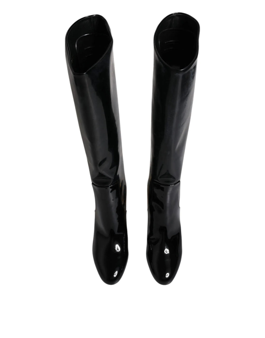 Dolce & Gabbana Black Patent Leather Vally High Boots Shoes - Zeiniez