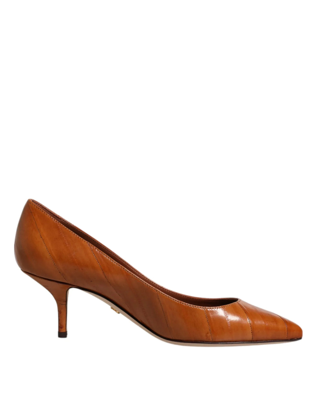 Dolce & Gabbana Brown Leather Kitten Heels Pumps Shoes - Zeiniez