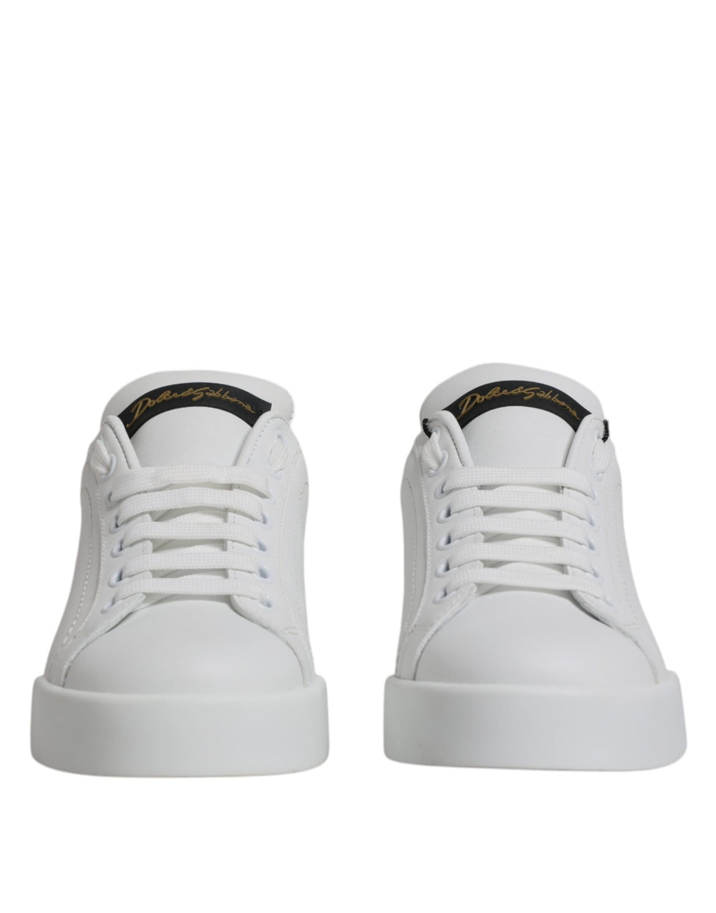 Dolce & Gabbana White Leather Classic Low Top Sneakers Shoes - Zeiniez