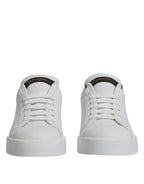 Dolce & Gabbana White Leather Classic Low Top Sneakers Shoes - Zeiniez