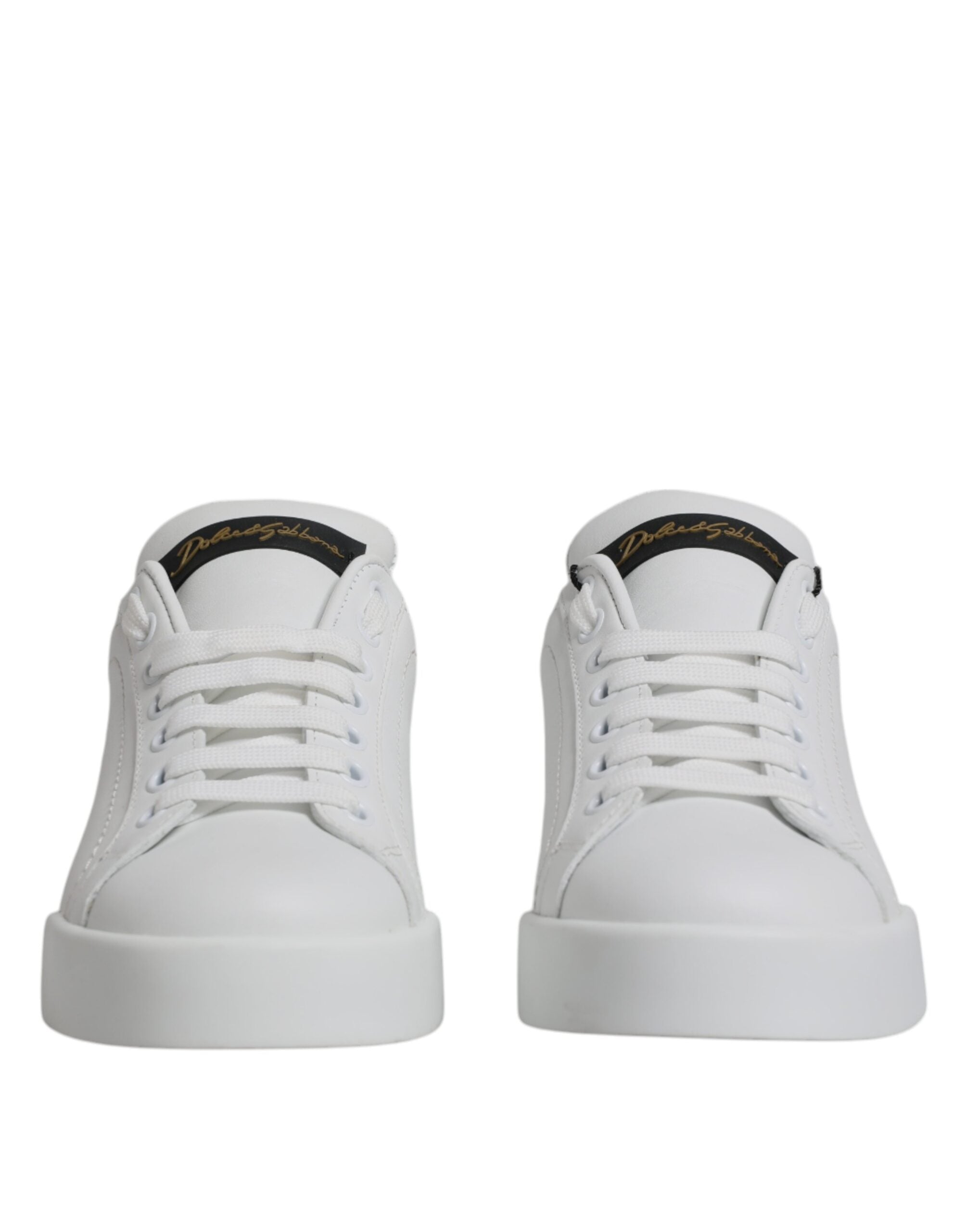 Dolce & Gabbana White Leather Classic Low Top Sneakers Shoes - Zeiniez