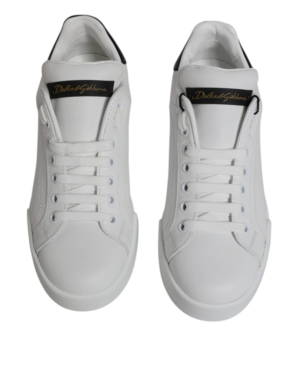 Dolce & Gabbana White Leather Classic Low Top Sneakers Shoes - Zeiniez
