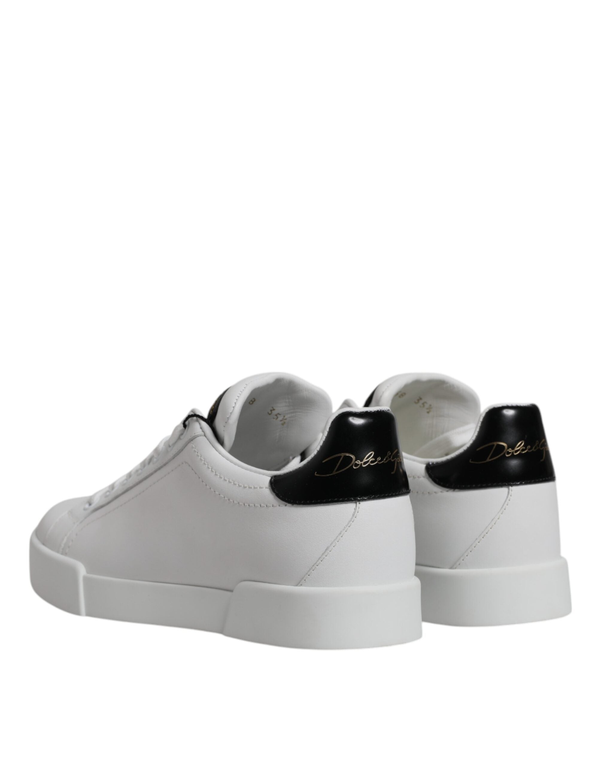 Dolce & Gabbana White Leather Classic Low Top Sneakers Shoes - Zeiniez