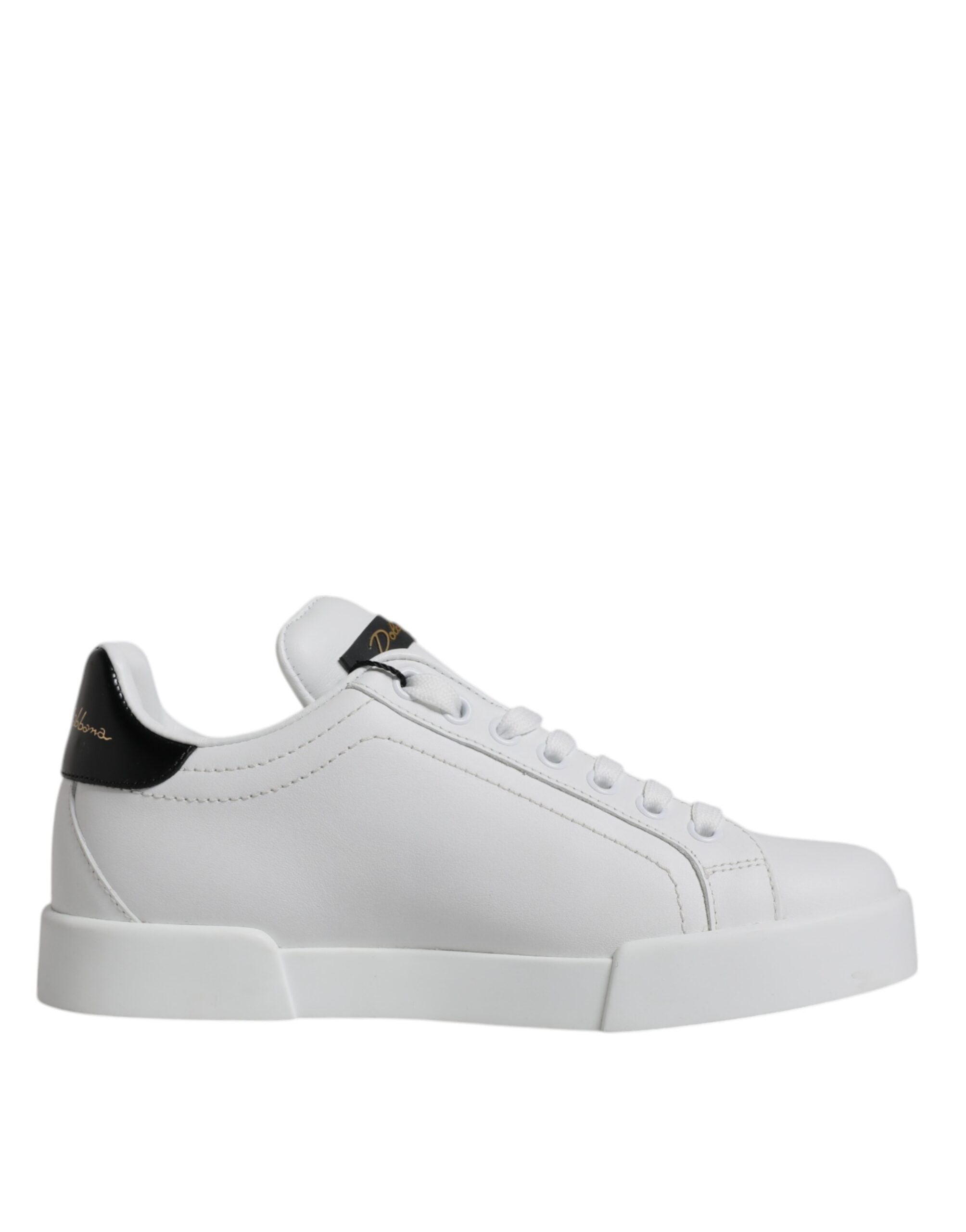 Dolce & Gabbana White Leather Classic Low Top Sneakers Shoes - Zeiniez