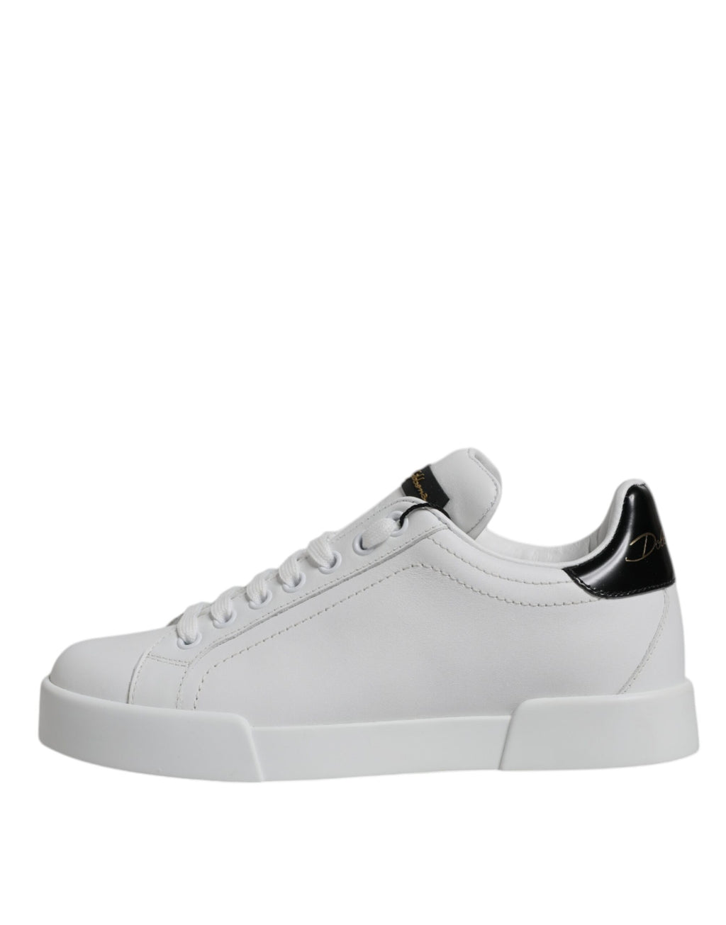 Dolce & Gabbana White Leather Classic Low Top Sneakers Shoes - Zeiniez