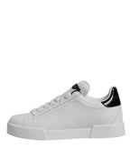 Dolce & Gabbana White Leather Classic Low Top Sneakers Shoes - Zeiniez