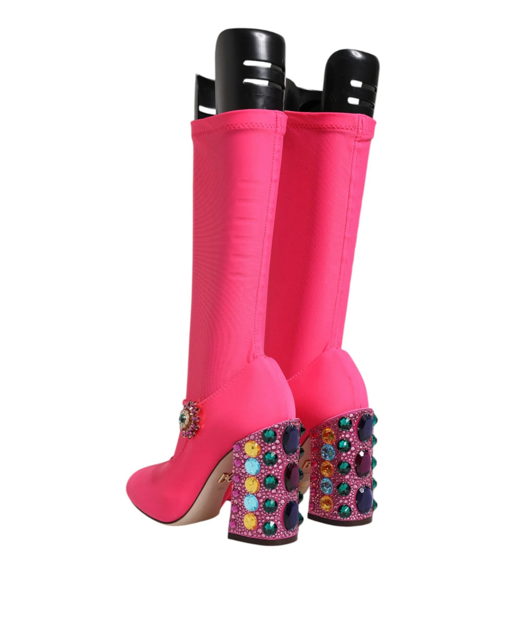 Dolce & Gabbana Pink Nylon Crystal Vally High Boots Shoes - Zeiniez
