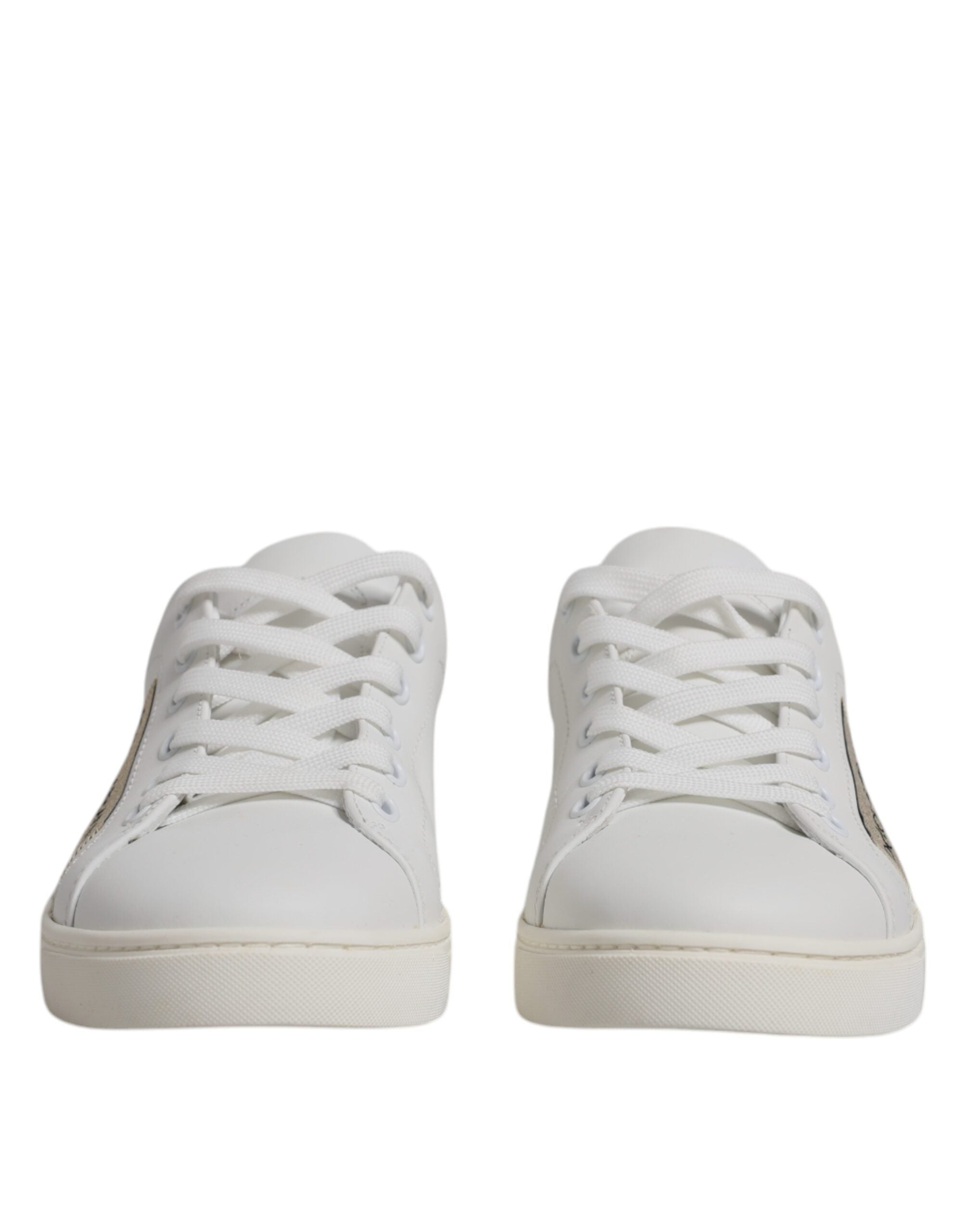 Dolce & Gabbana White London Calf Leather Sneakers Shoes - Zeiniez