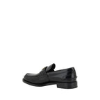 Prada Black Leather Logo Loafers - Zeiniez