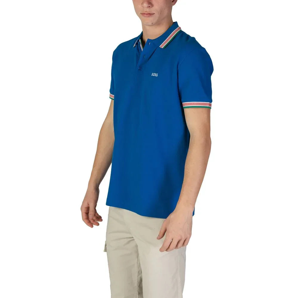 Hugo Boss Blue Cotton Polo Shirt - Zeiniez