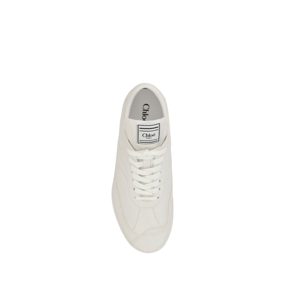 Chloé White Calf Leather Bos Taurus Low Top Sneakers - Zeiniez